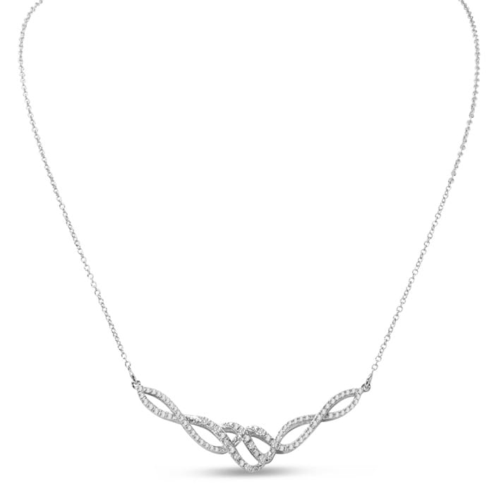 1/10 Carat Classic Diamond Statement Necklace in Sterling Silver, 18 Inches