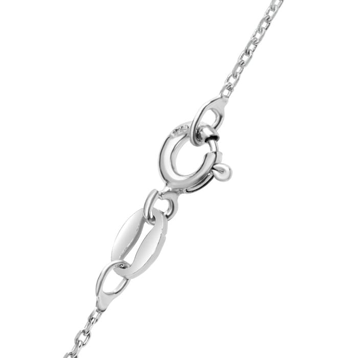 1/10 Carat Yellow Diamond Owl Necklace In Sterling Silver, 18 Inches