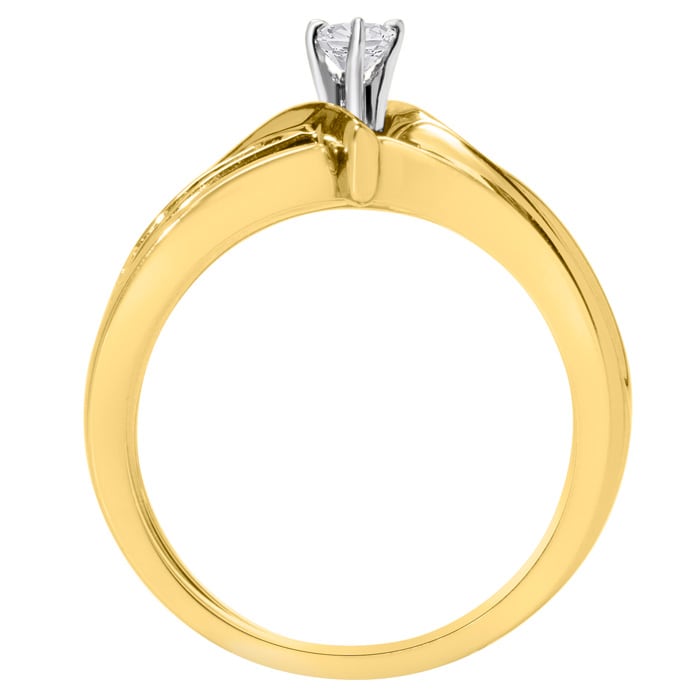 Estate Jewelry 1/3 Carat Marquise and Baguette Natural Diamond Bridal Set, Size 6.5