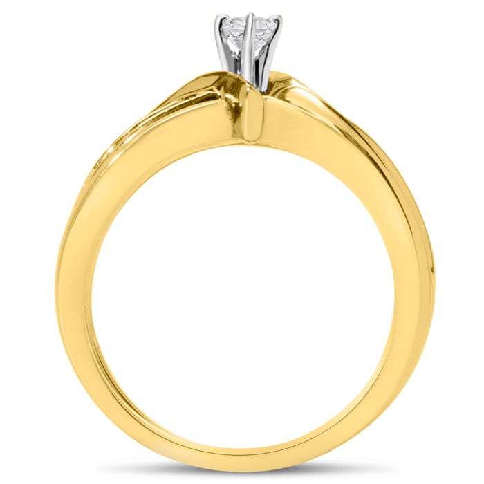 Estate Jewelry 1/3 Carat Marquise and Baguette Natural Diamond Engagement Ring, Size 6.5