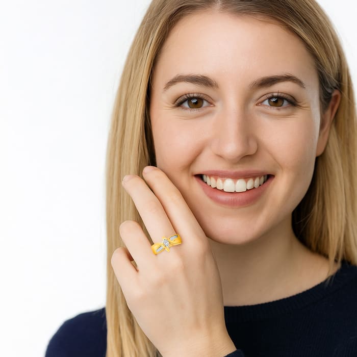 Estate Jewelry 1/3 Carat Marquise and Baguette Natural Diamond Engagement Ring, Size 6.5