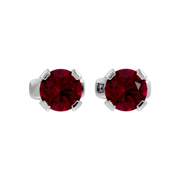 Genuine ruby stud earrings white gold cheap