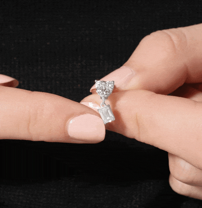 1 1/4 Carat Heart Shape Fancy Lab Grown Diamond Earrings In 14K Yellow Gold Over Sterling Silver