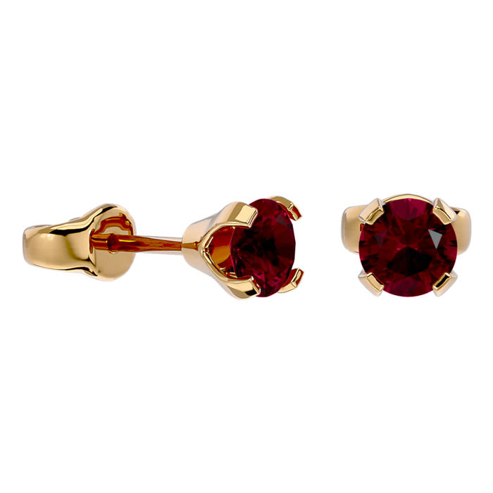 Details about   10K YELLOW GOLD .50 TCW ROUND NATURAL RED RUBY SOLITAIRE POST STUD EARRINGS