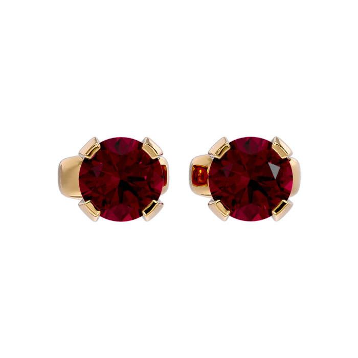 Ruby stud on sale earrings yellow gold