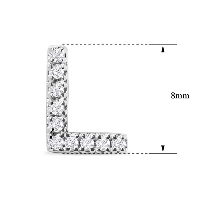 Sterling Silver Letter L Initial Earrings With Diamonds – Personalized Initial Jewelry