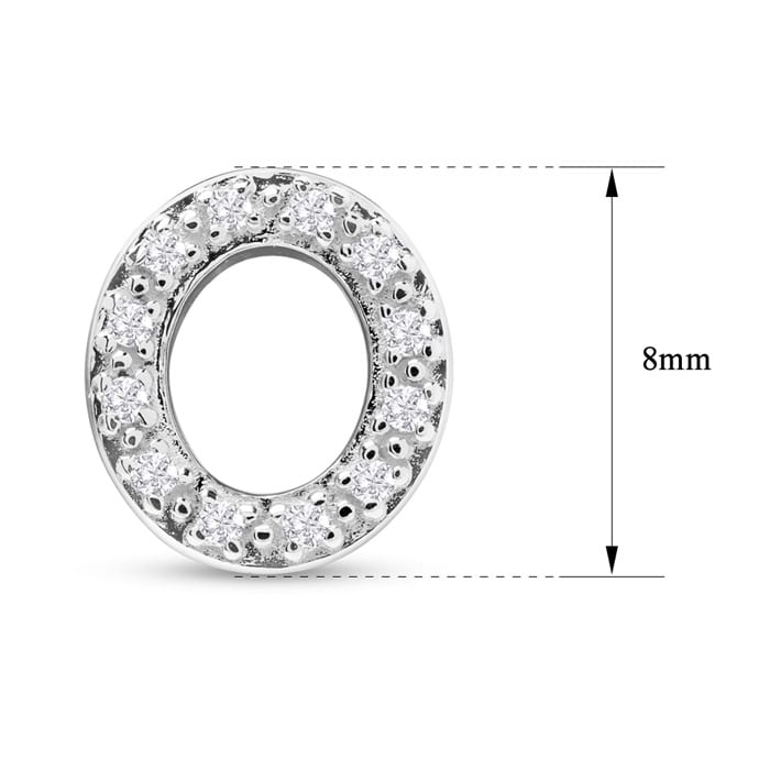 Sterling Silver Letter O Initial Earrings With Diamonds – Personalized Initial Jewelry