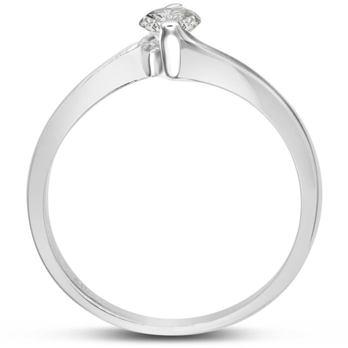 Diamond Solitaire Promise Ring In White Gold