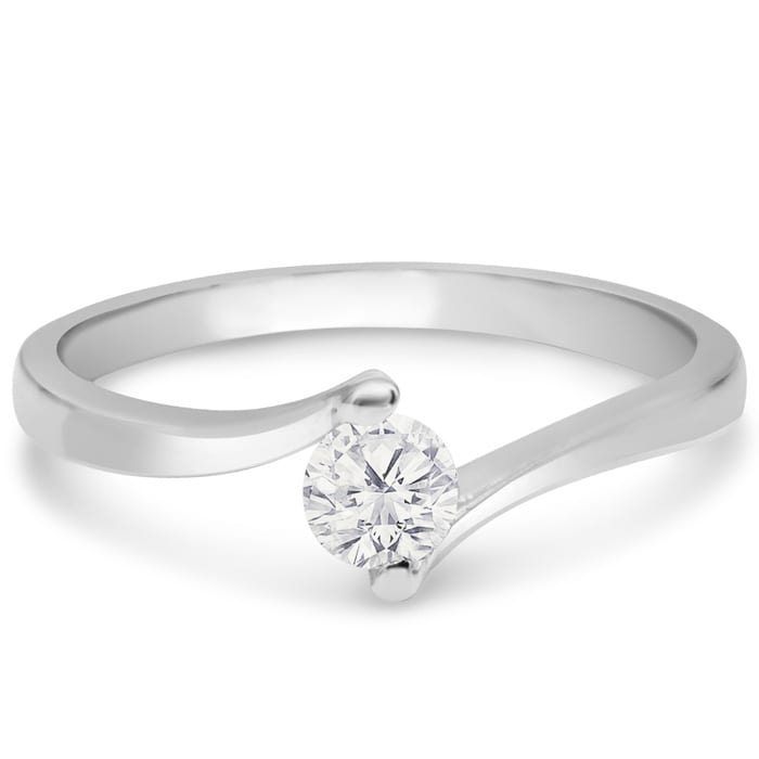 Diamond Solitaire Promise Ring In White Gold