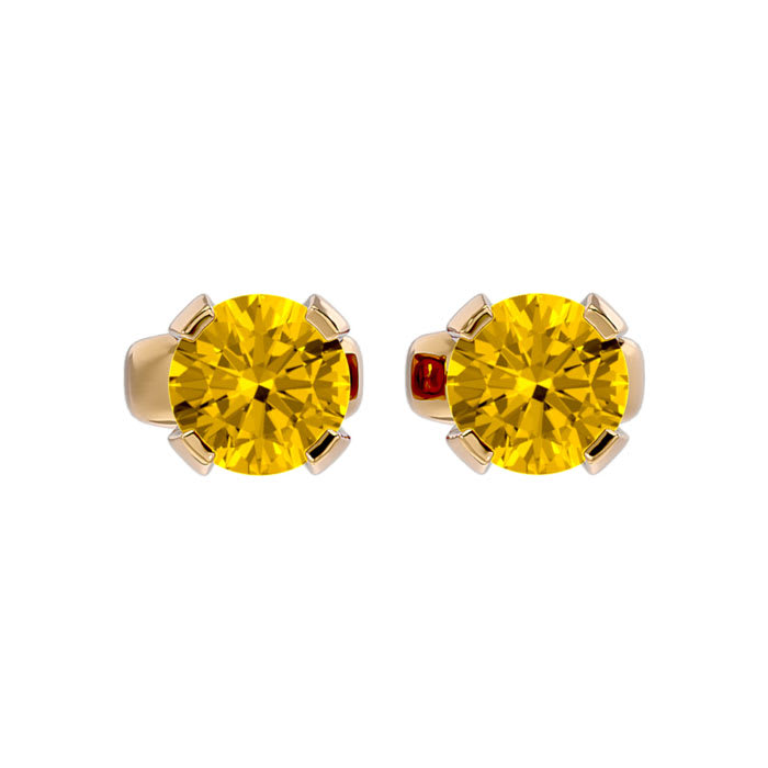 November Birthstone| .60ct Citrine Stud Earrings in 14k