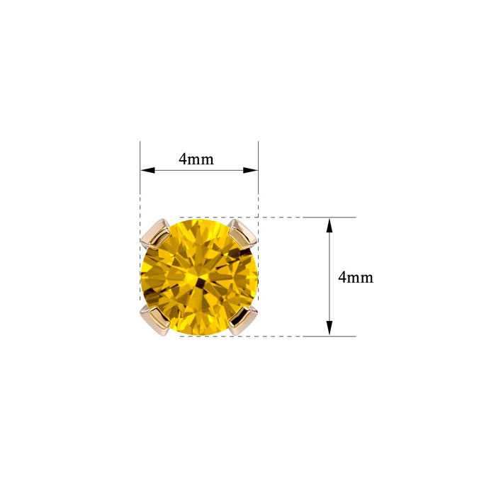 0.60 Carat Citrine Stud Earrings in Yellow Gold