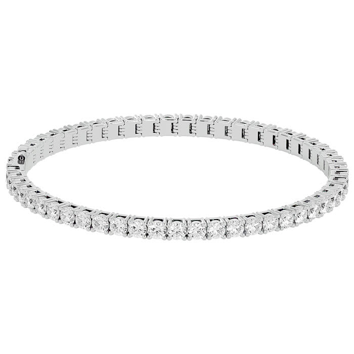 5 Carat Moissanite Tennis Bracelet In 14 Karat White Gold, 7 Inches