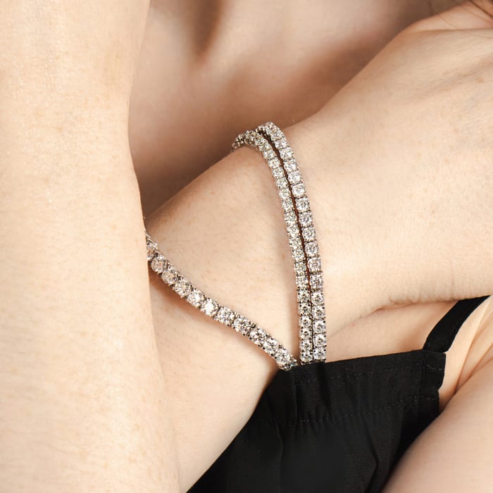 5 Carat Moissanite Tennis Bracelet In 14 Karat White Gold, 7 Inches