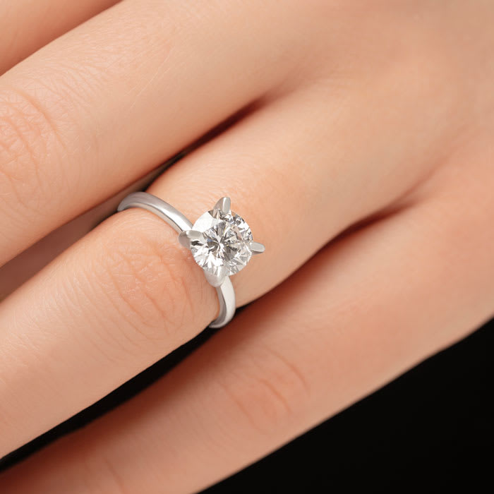 2 Carat Lab Grown Diamond Solitaire Ring In Sterling Silver