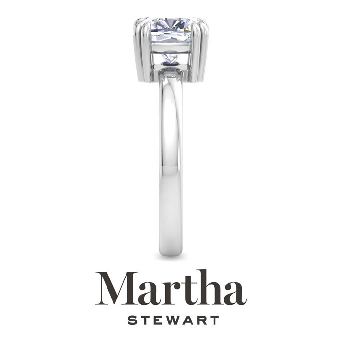 Martha Stewart 2 Carat Cushion Cut Lab Grown Diamond Solitaire Engagement Ring In Sterling Silver