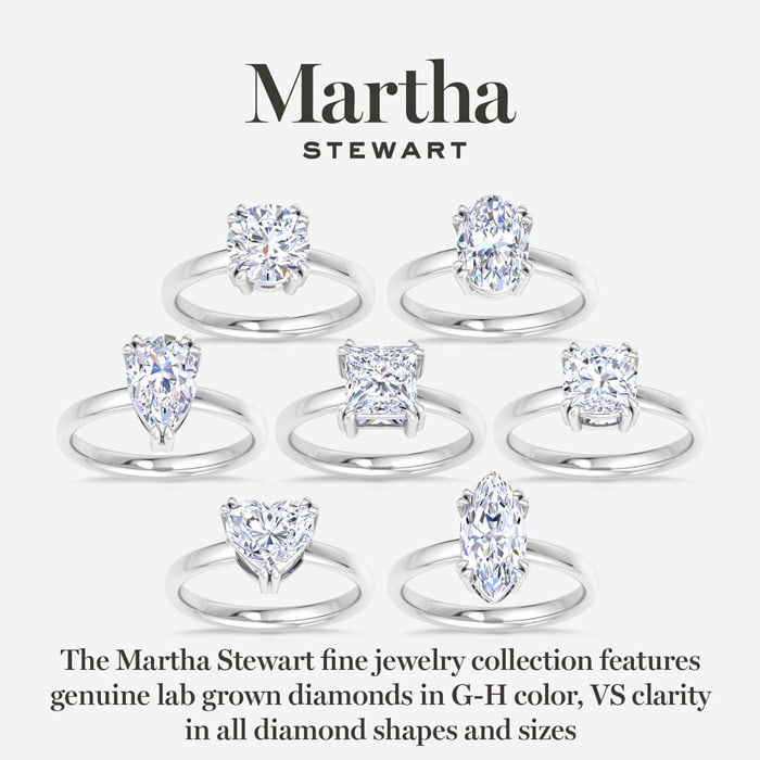 Martha Stewart 2 Carat Cushion Cut Lab Grown Diamond Solitaire Engagement Ring In Sterling Silver