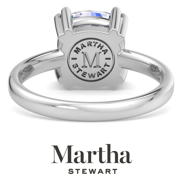 Martha Stewart 3 Carat Cushion Cut Lab Grown Diamond Solitaire Engagement Ring In Sterling Silver