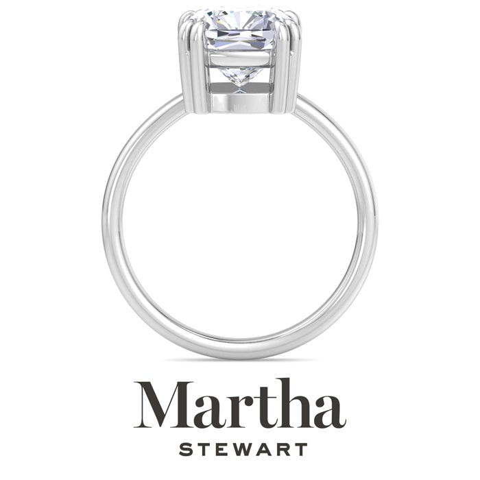 Martha Stewart 3 Carat Cushion Cut Lab Grown Diamond Solitaire Engagement Ring In Sterling Silver