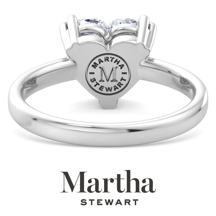 Martha Stewart 2 Carat Heart Shape Lab Grown Diamond Solitaire Engagement Ring In Sterling Silver