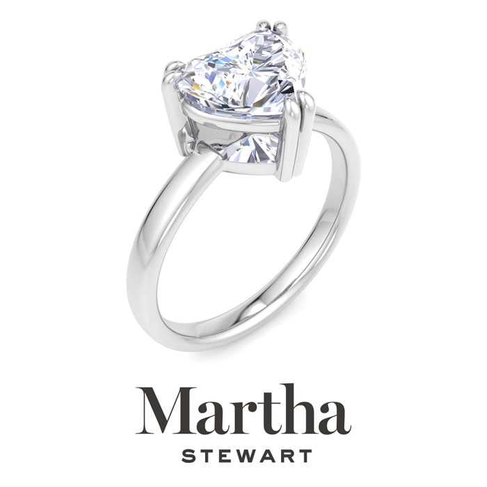 Martha Stewart 2 Carat Heart Shape Lab Grown Diamond Solitaire Engagement Ring In Sterling Silver