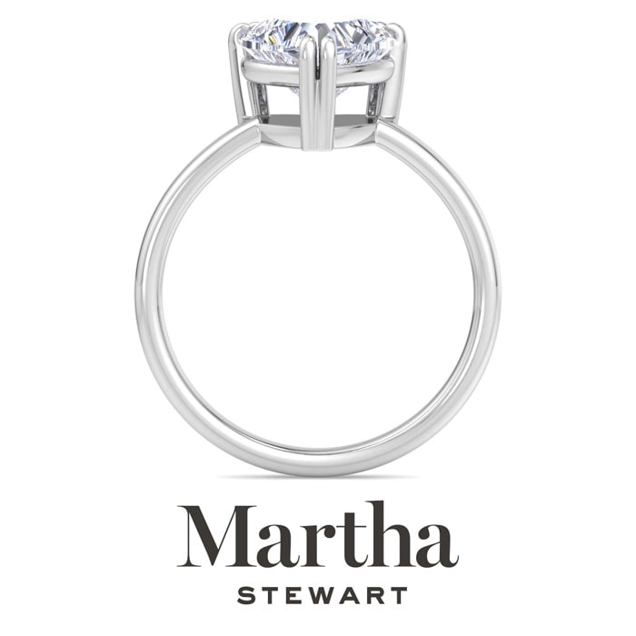 Martha Stewart 2 Carat Heart Shape Lab Grown Diamond Solitaire Engagement Ring In Sterling Silver