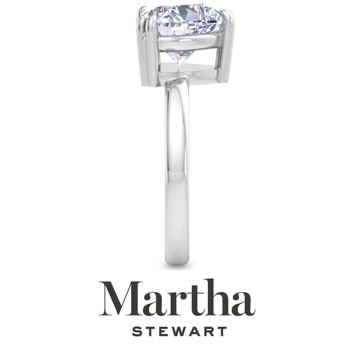 Martha Stewart 3 Carat Heart Shape Lab Grown Diamond Solitaire Engagement Ring In Sterling Silver