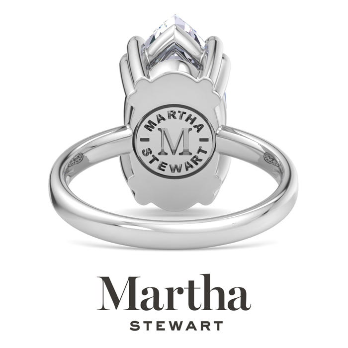 Martha Stewart 3 Carat Marquise Shape Lab Grown Diamond Solitaire Engagement Ring In Sterling Silver
