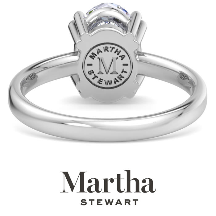 Martha Stewart 2 Carat Oval Shape Lab Grown Diamond Solitaire Engagement Ring In Sterling Silver