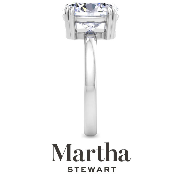 Martha Stewart 3 Carat Oval Shape Lab Grown Diamond Solitaire Engagement Ring In Sterling Silver