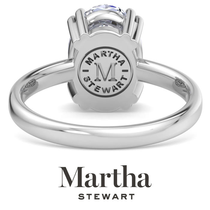 Martha Stewart 3 Carat Oval Shape Lab Grown Diamond Solitaire Engagement Ring In Sterling Silver