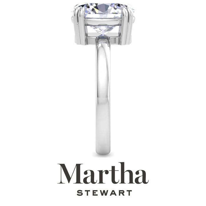 Martha Stewart 3 Carat Oval Shape Lab Grown Diamond Solitaire Engagement Ring In Sterling Silver