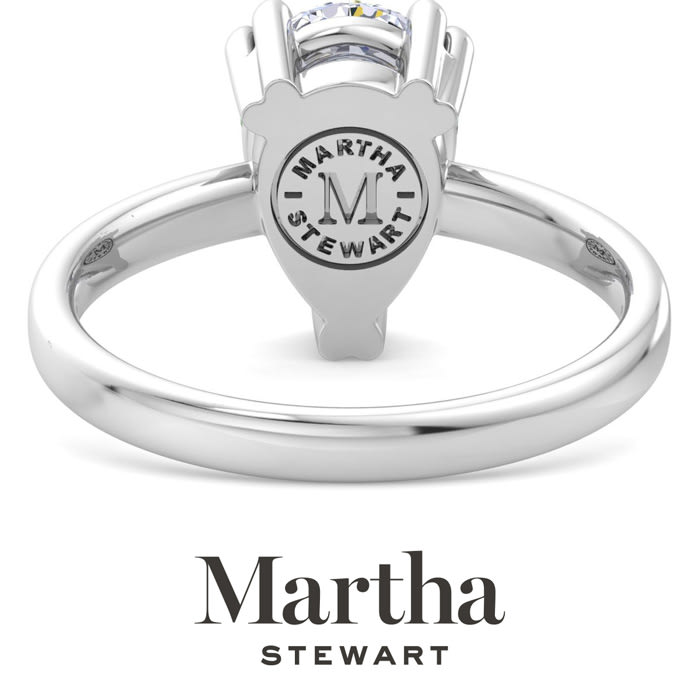 Martha Stewart 2 Carat Pear Shape Lab Grown Diamond Solitaire Engagement Ring In Sterling Silver