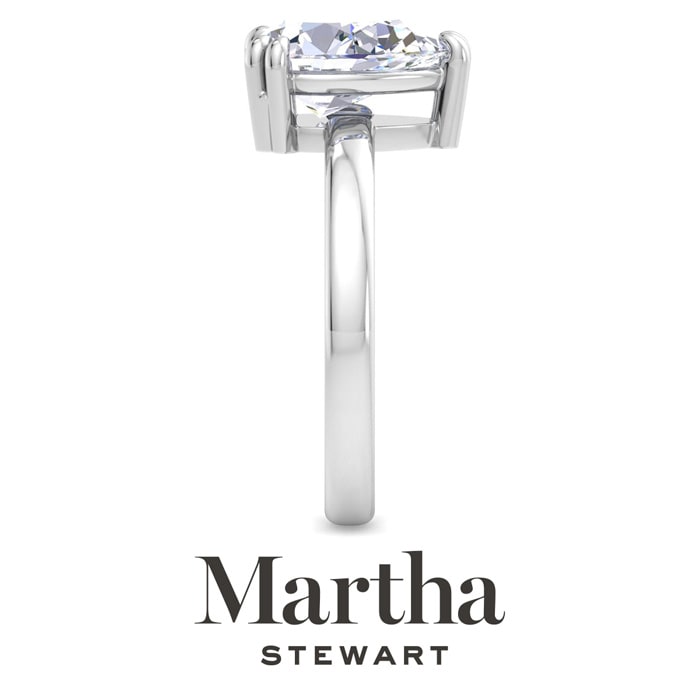 Martha Stewart 2 Carat Pear Shape Lab Grown Diamond Solitaire Engagement Ring In Sterling Silver