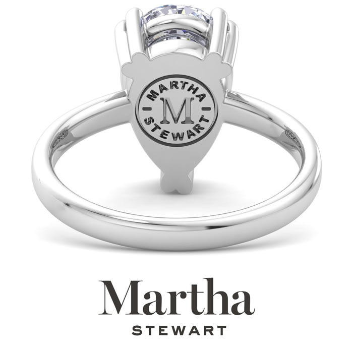 Martha Stewart 3 Carat Pear Shape Lab Grown Diamond Solitaire Engagement Ring In Sterling Silver
