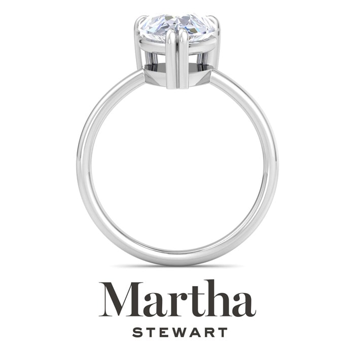 Martha Stewart 3 Carat Pear Shape Lab Grown Diamond Solitaire Engagement Ring In Sterling Silver
