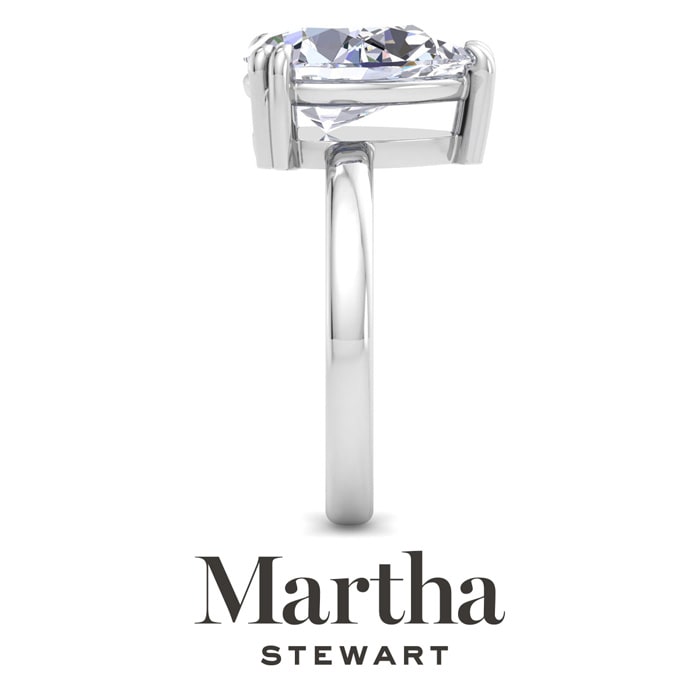 Martha Stewart 3 Carat Pear Shape Lab Grown Diamond Solitaire Engagement Ring In Sterling Silver