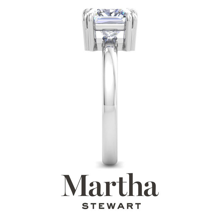 Martha Stewart 2 Carat Princess Cut Lab Grown Diamond Solitaire Engagement Ring In Sterling Silver