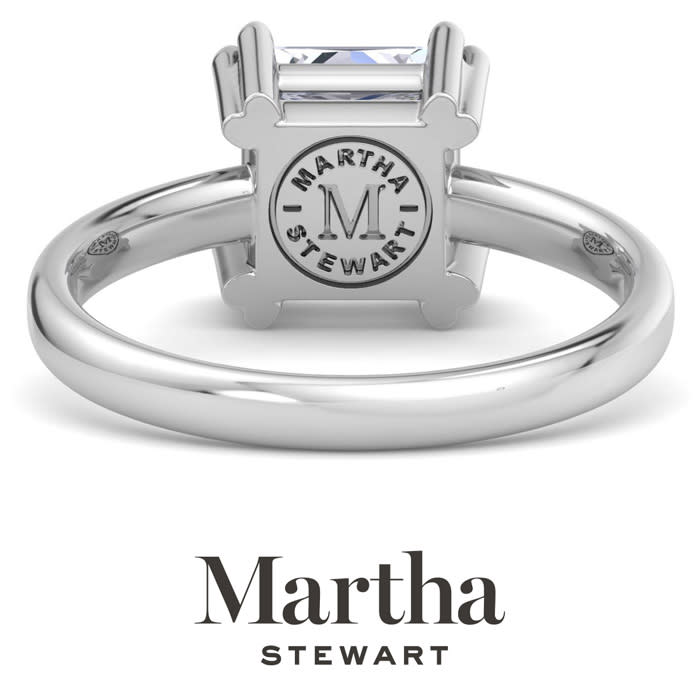 Martha Stewart 2 Carat Princess Cut Lab Grown Diamond Solitaire Engagement Ring In Sterling Silver