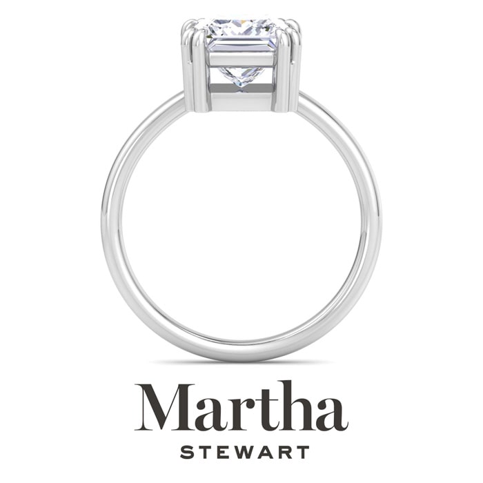 Martha Stewart 2 Carat Princess Cut Lab Grown Diamond Solitaire Engagement Ring In Sterling Silver