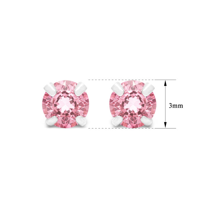1/4 Carat Pink Topaz Stud Earrings In White Gold