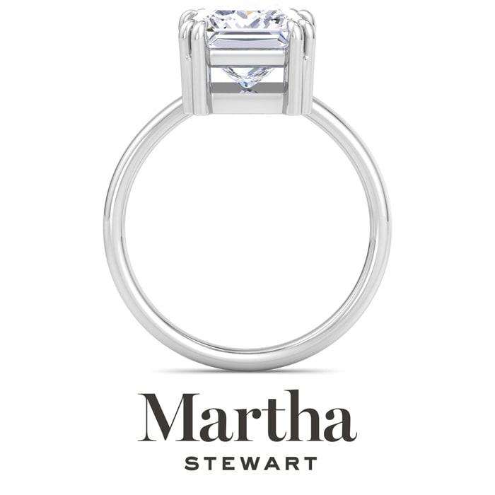 Martha Stewart 3 Carat Princess Cut Lab Grown Diamond Solitaire Engagement Ring In Sterling Silver