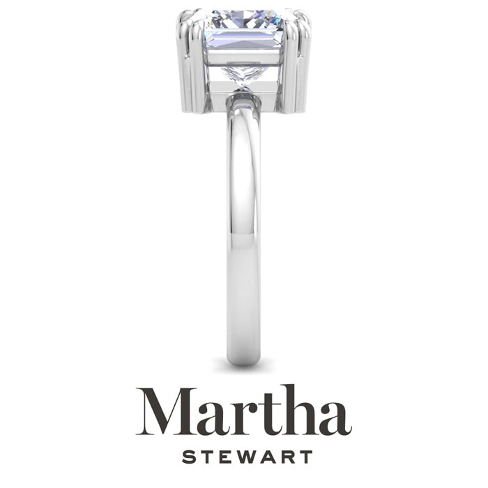 Martha Stewart 3 Carat Princess Cut Lab Grown Diamond Solitaire Engagement Ring In Sterling Silver