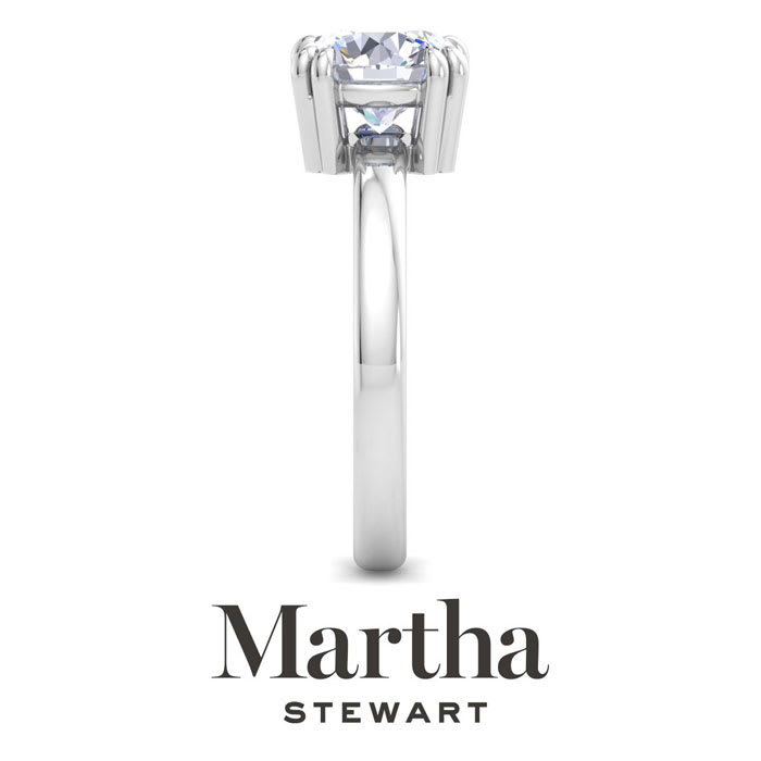 Martha Stewart 2 Carat Round Shape Lab Grown Diamond Solitaire Engagement Ring In Sterling Silver