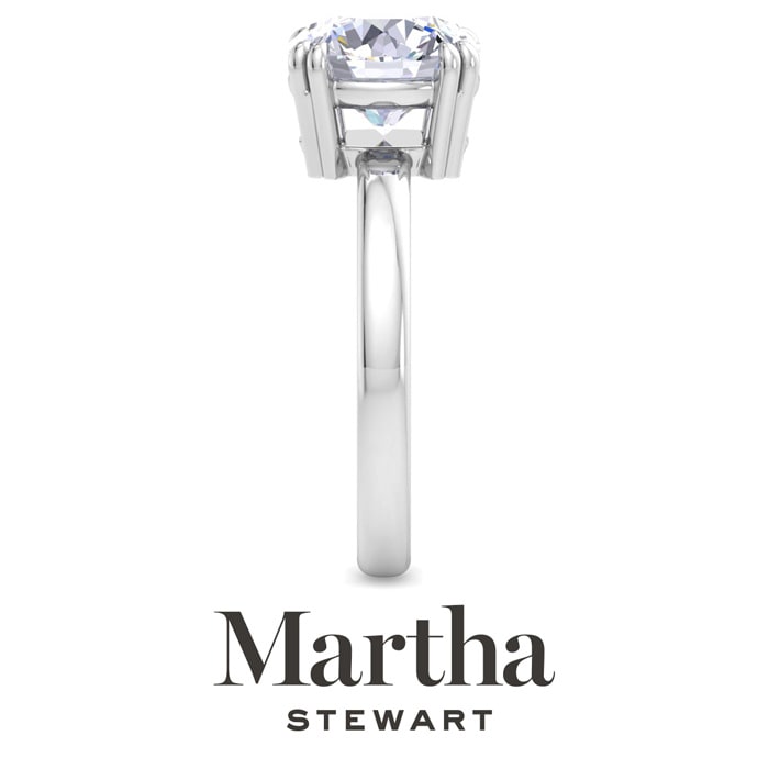 Martha Stewart 3 Carat Round Shape Lab Grown Diamond Solitaire Engagement Ring In Sterling Silver