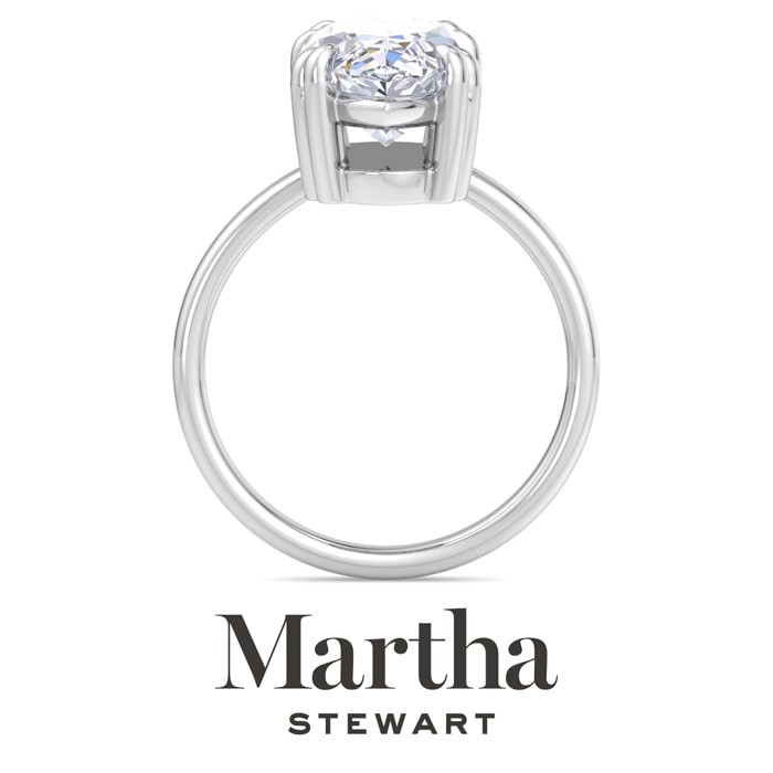 Martha Stewart 5 Carat Marquise Shape Lab Grown Diamond Solitaire Engagement Ring In Sterling Silver
