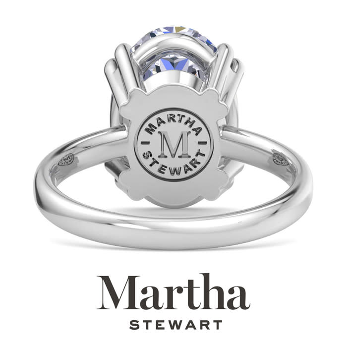 Martha Stewart 5 Carat Oval Shape Lab Grown Diamond Solitaire Engagement Ring In Sterling Silver