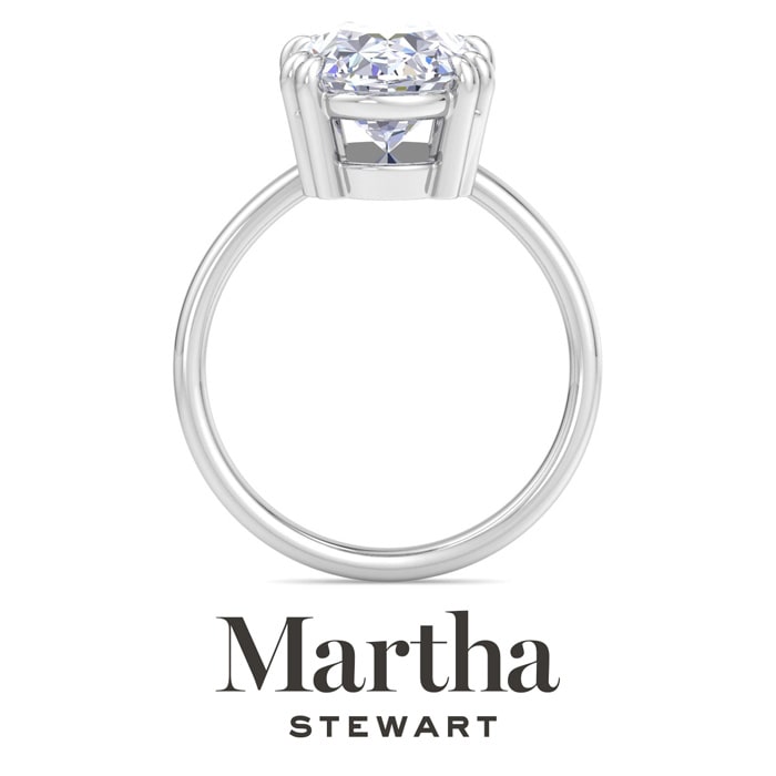 Martha Stewart 5 Carat Oval Shape Lab Grown Diamond Solitaire Engagement Ring In Sterling Silver