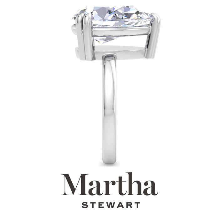 Martha Stewart 5 Carat Pear Shape Lab Grown Diamond Solitaire Engagement Ring In Sterling Silver