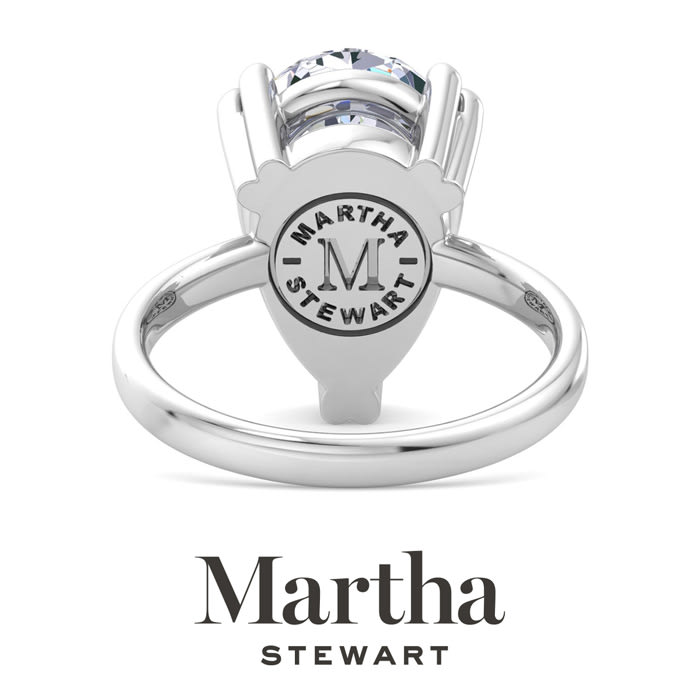 Martha Stewart 5 Carat Pear Shape Lab Grown Diamond Solitaire Engagement Ring In Sterling Silver