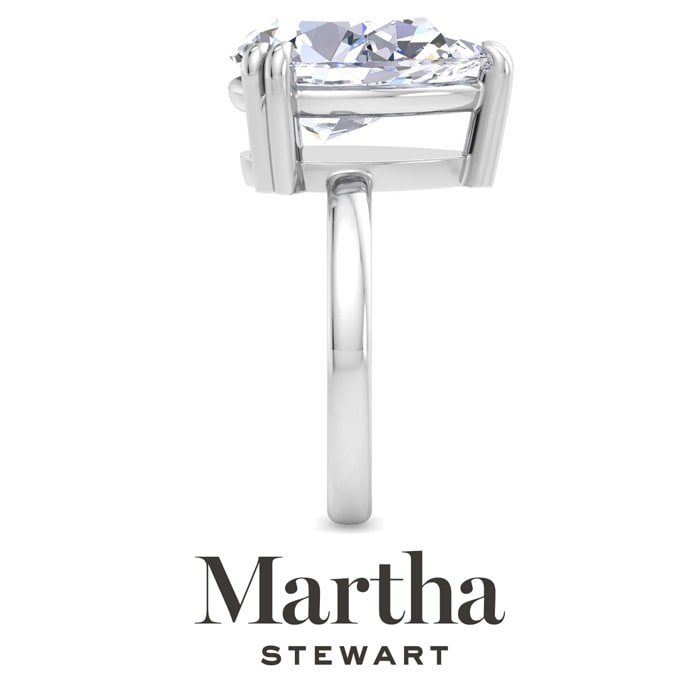 Martha Stewart 5 Carat Pear Shape Lab Grown Diamond Solitaire Engagement Ring In Sterling Silver